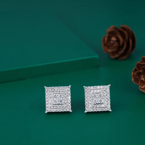 Ladies White Gold Earrings