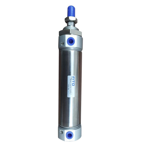 Silver Compact Pneumatic Cylinder