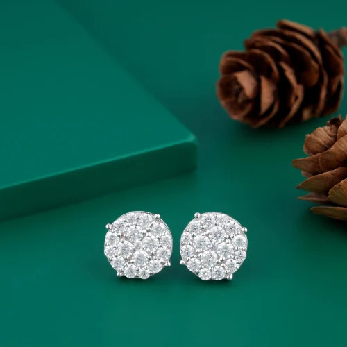 Ladies white Gold diamond Earrings