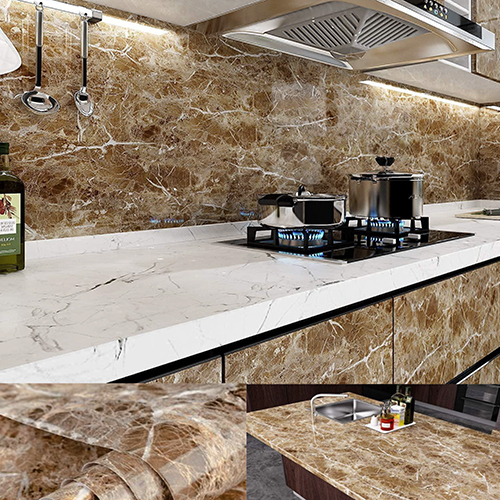 60x200cm Light Brown Marble Wallpaper