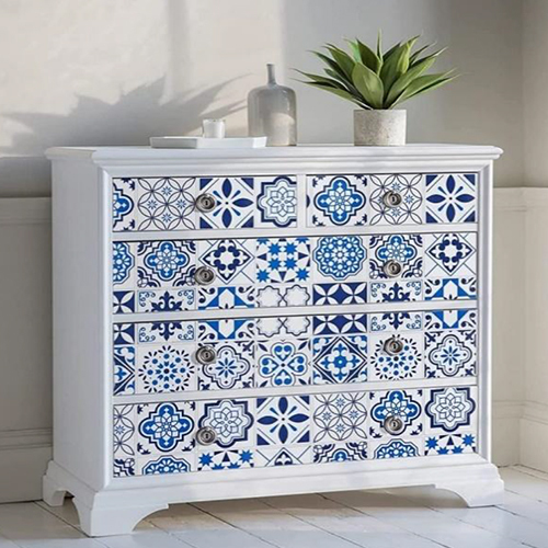 60x200cm Blue Floral Wallpaper