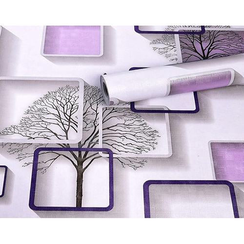 45x500cm Purple Cube Wallpaper