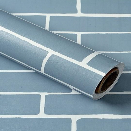 45x500cm Blue Brick Wallpaper
