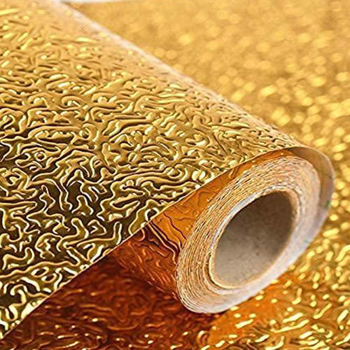 60x200cm Golden Upstream Foil Wallpaper