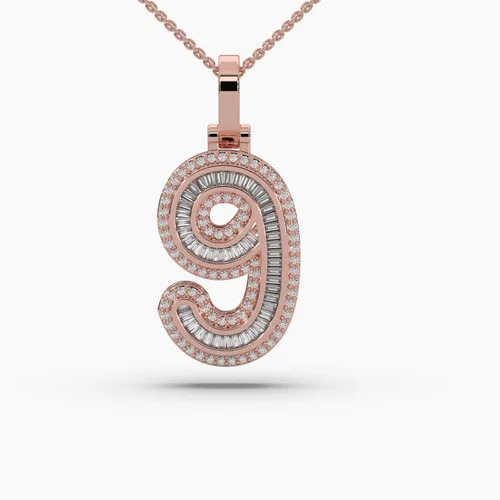 9 Alphabet Diamond Letter Pendant