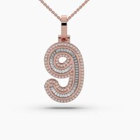 9 Alphabet Diamond Letter Pendant