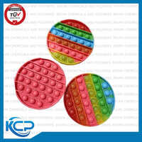Silicone Rubber Toy - Manual-powered, 10x100x100 Mm, Multicolor Round Shapes | Durable High-quality Rubber For Safe Play