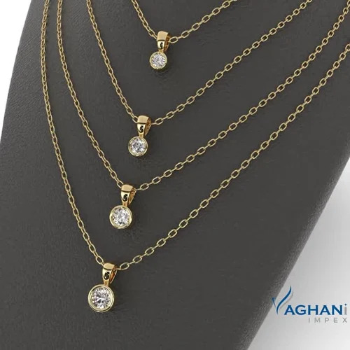 Diamonds Solitaire Pendant Necklaces