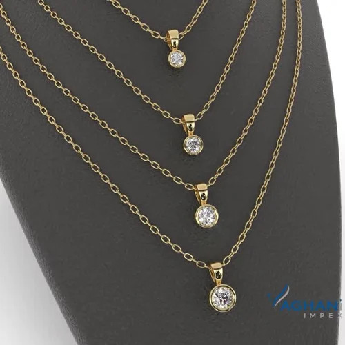 Diamonds Solitaire Pendant Necklaces
