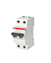 Abb Double Pole Mcb - 16 A, 2 Protected Poles, Ip40 Enclosure | Energy Limiting Class 3, Toggle Actuator, 10 Ka Short-circuit Capacity, Compact Design, Durable Insulation Group Ii