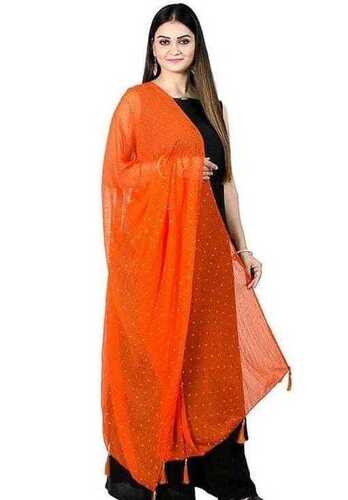 Orange Chiffon Dupatta