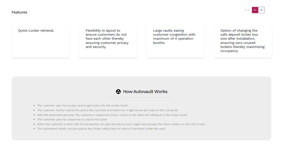 Autovault Automated Safe Deposit Lockers