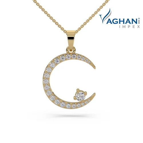 Diamond Religious Gold Pendant