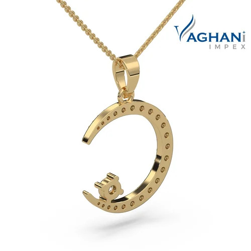 Diamond Religious Gold Pendant