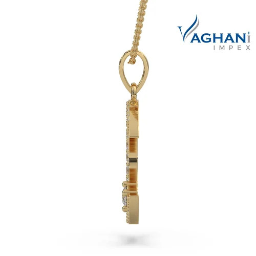 Diamond Religious Gold Pendant