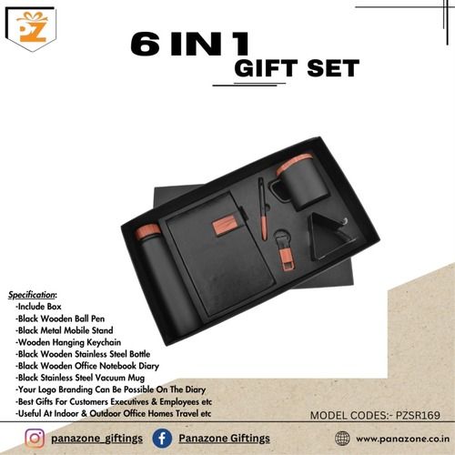 Black Wooden 6 In 1 Gift Set Pzsr169