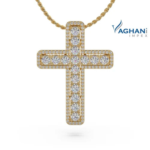 Diamonds Religious Gold Pendants