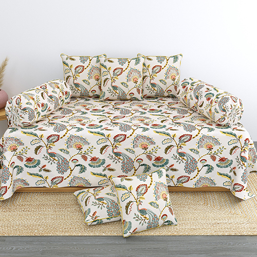 Luxuries 100 Percent South Cotton Printed 8 Piece Diwan Set