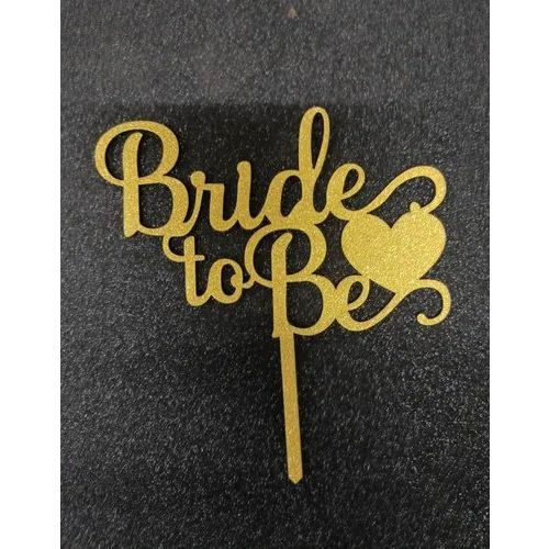 Laser Cutting Golden Cake Topper Pack Size: Customized