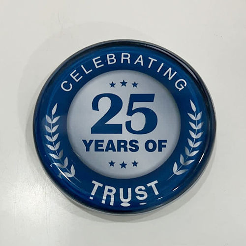 Blue 25Th Anniversary Badge