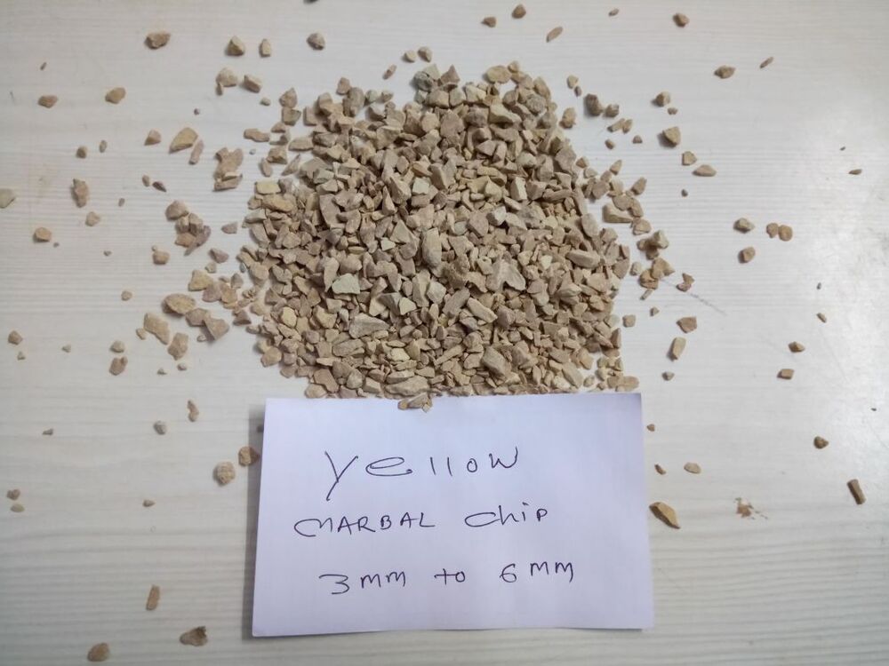 Yellow Natural marble chips round and crushed sand stone chips special for wall cladding and flooring