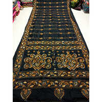 Art Silk Fabric Katha Hand Work Saree