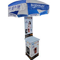 Plastic Top Promotional Table With Umbrella