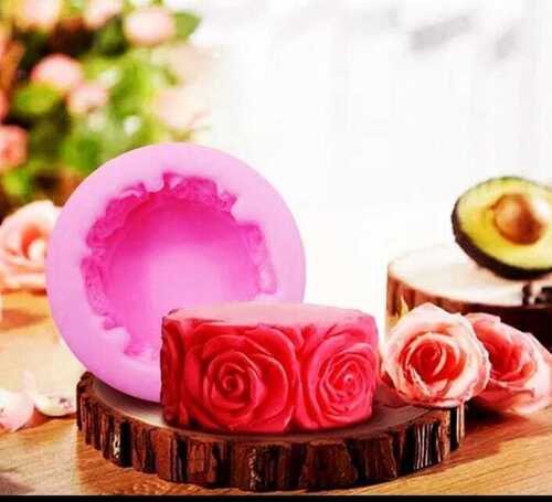 Round Shape with Rose Design Soap Moulds