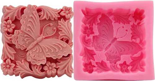 Rectangle Shape with Butterfly Design Soap Moulds