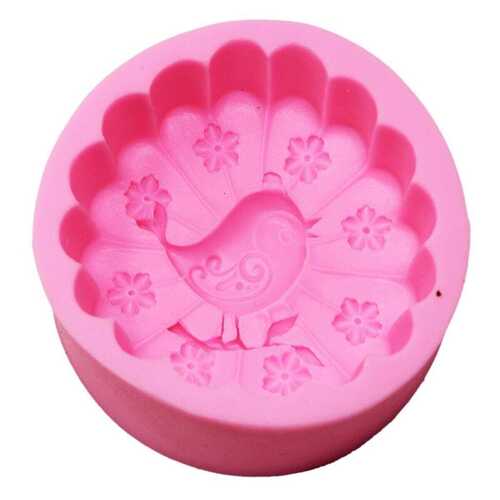 Round Shape With Bird And Flower Design Soap Moulds