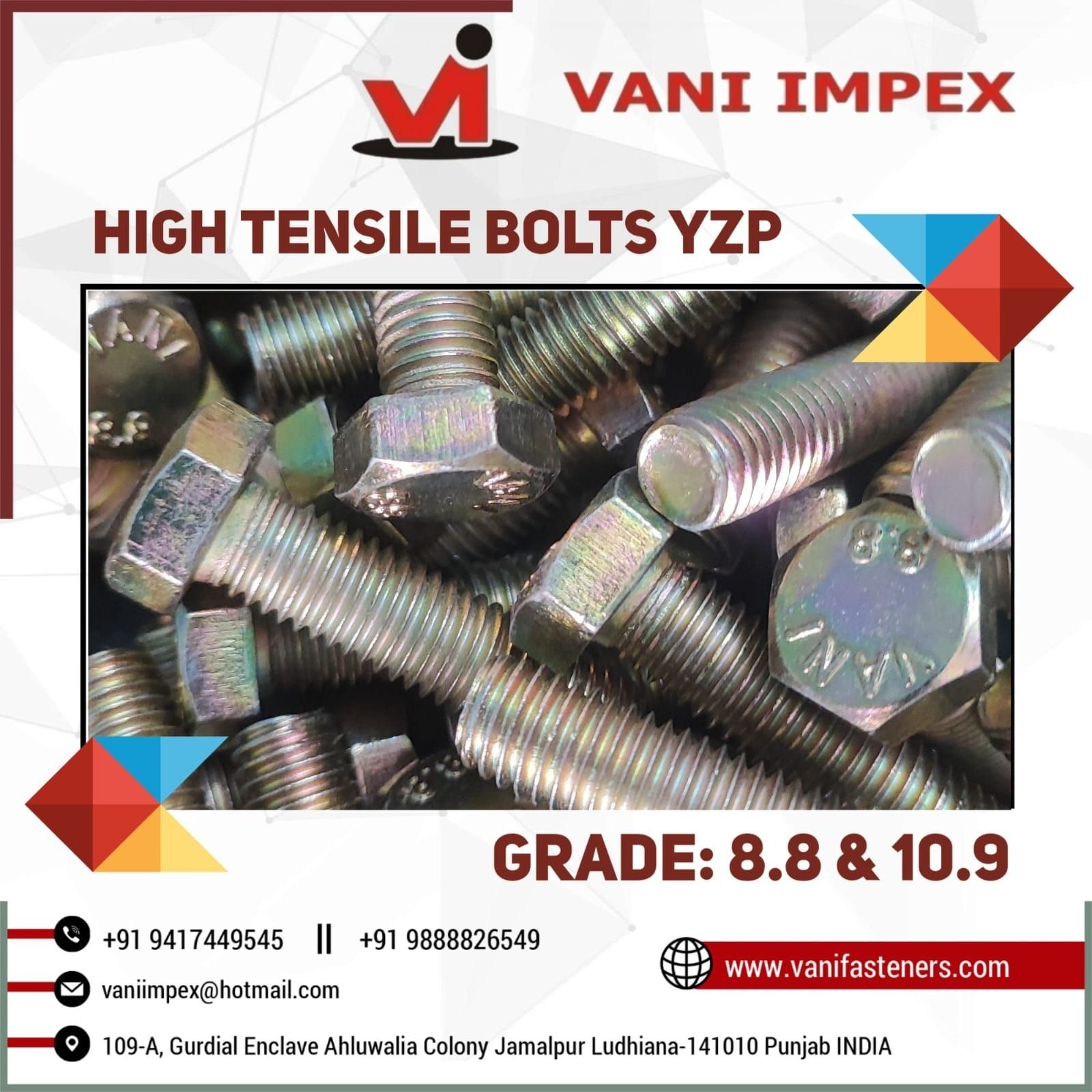 High Tensile Bolts Zinc Plated