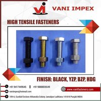 High Tensile Bolts - Grade 8.8, Sizes M27 To M56, Lengths 50mm To 400mm, Finish In Black, Zinc, Hdg, Cadmium | Durable, High Strength Performance