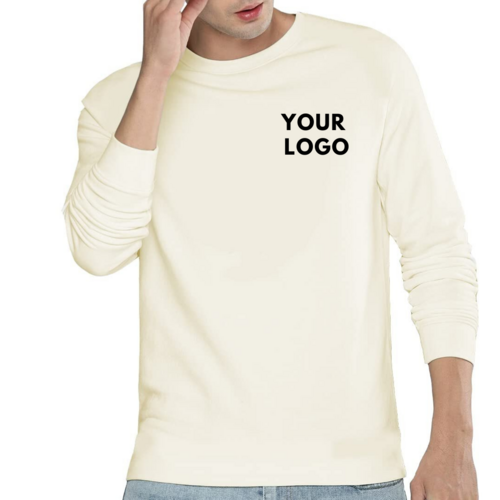 Customized Company Logo Cotton T Shirt For Mens Full Sleeve