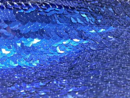 Blue sequin embroidery fabric online india