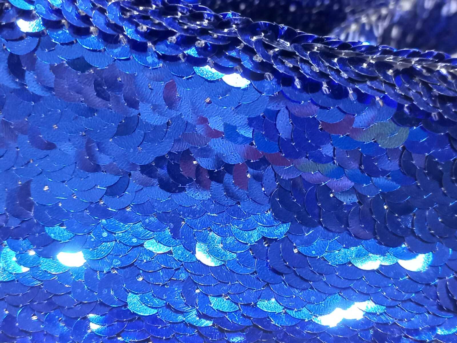 Blue sequin embroidery fabric online india