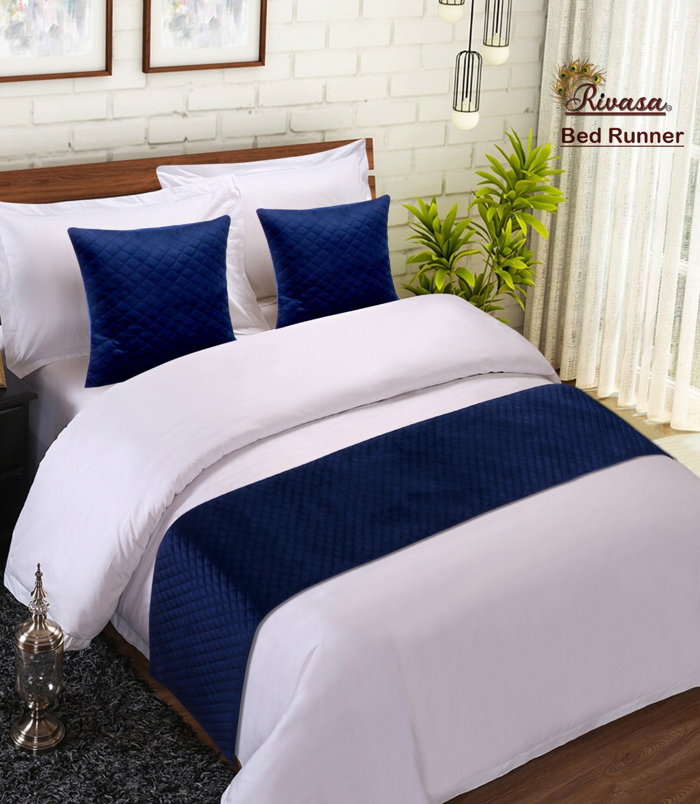 Velvet Quilted Bed Runner