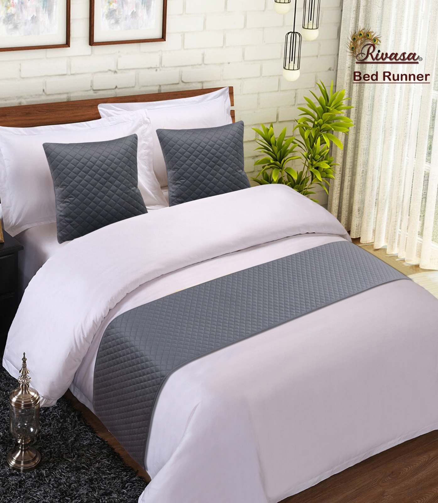 Velvet Quilted Bed Runner