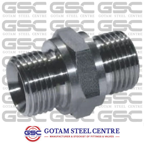 Silver Stainless Steel Hydraulic Hex Nipple