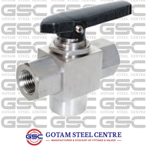 Silver Ss 3 Way Panel Mounting Ball Valve