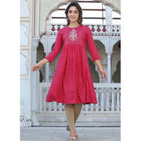 Pink Fuschia Amira Embroidery Kurta