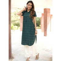 Washable Green Ronak Kurti