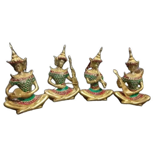 Multicolor Brass Musician Statues