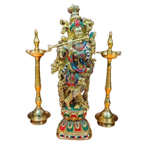 Brass Krishna Statue