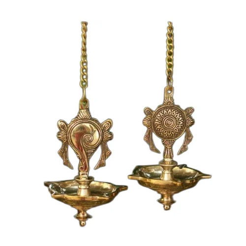 Brass Shankh Chakra Pooja Diya