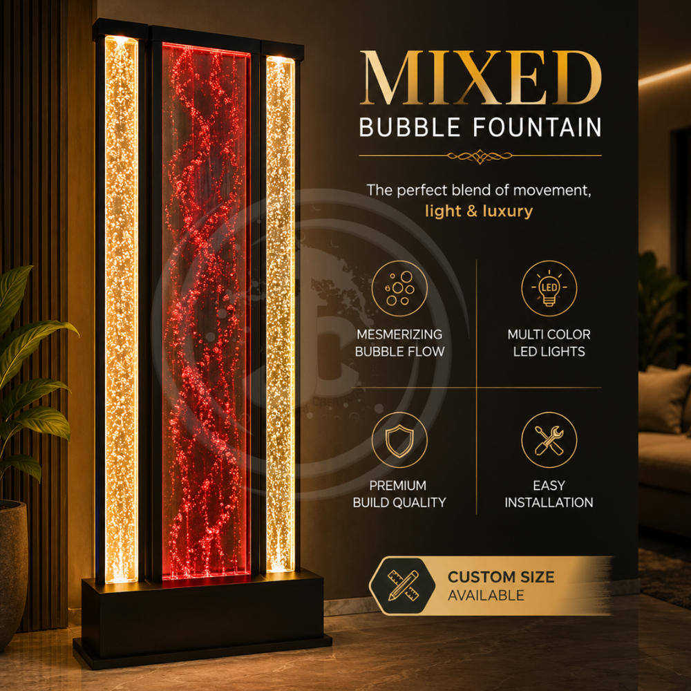 Led Bubble Fountain Mixed - Color: Yellow And Blue