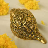 Golden Brown 8 Inch Brass Shankh