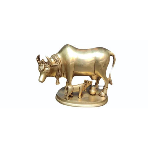 Brass Cow Calf Statue