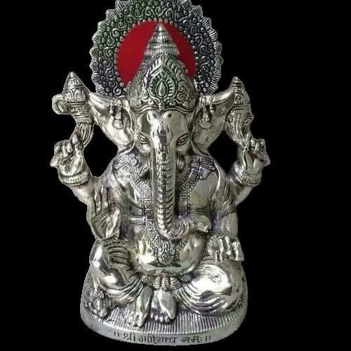 12 Inch Aluminum Ganesh Statue