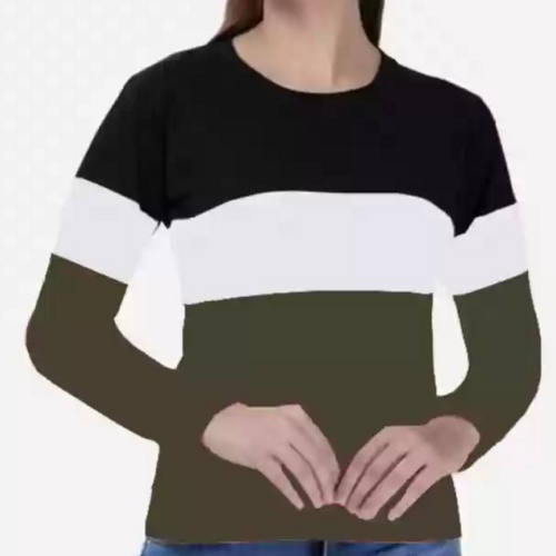 Cut and Sew Full Sleeve T-shirt for womens