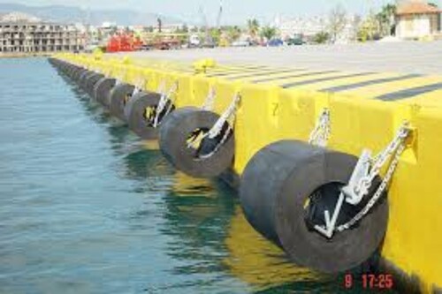 Cylindrical Dock Fender - High-Density Foam Material, 3 Feet Length , Color: Black